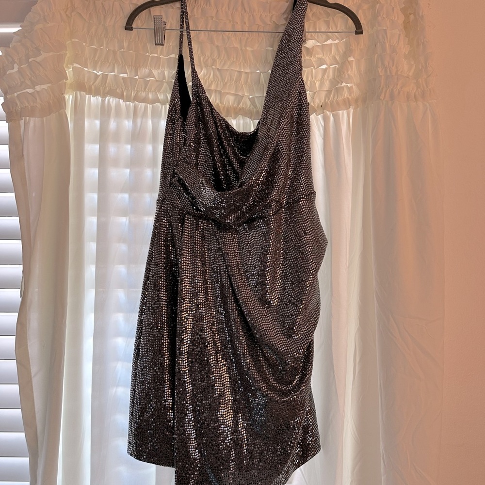 Silver Sparkly Mini Dress
